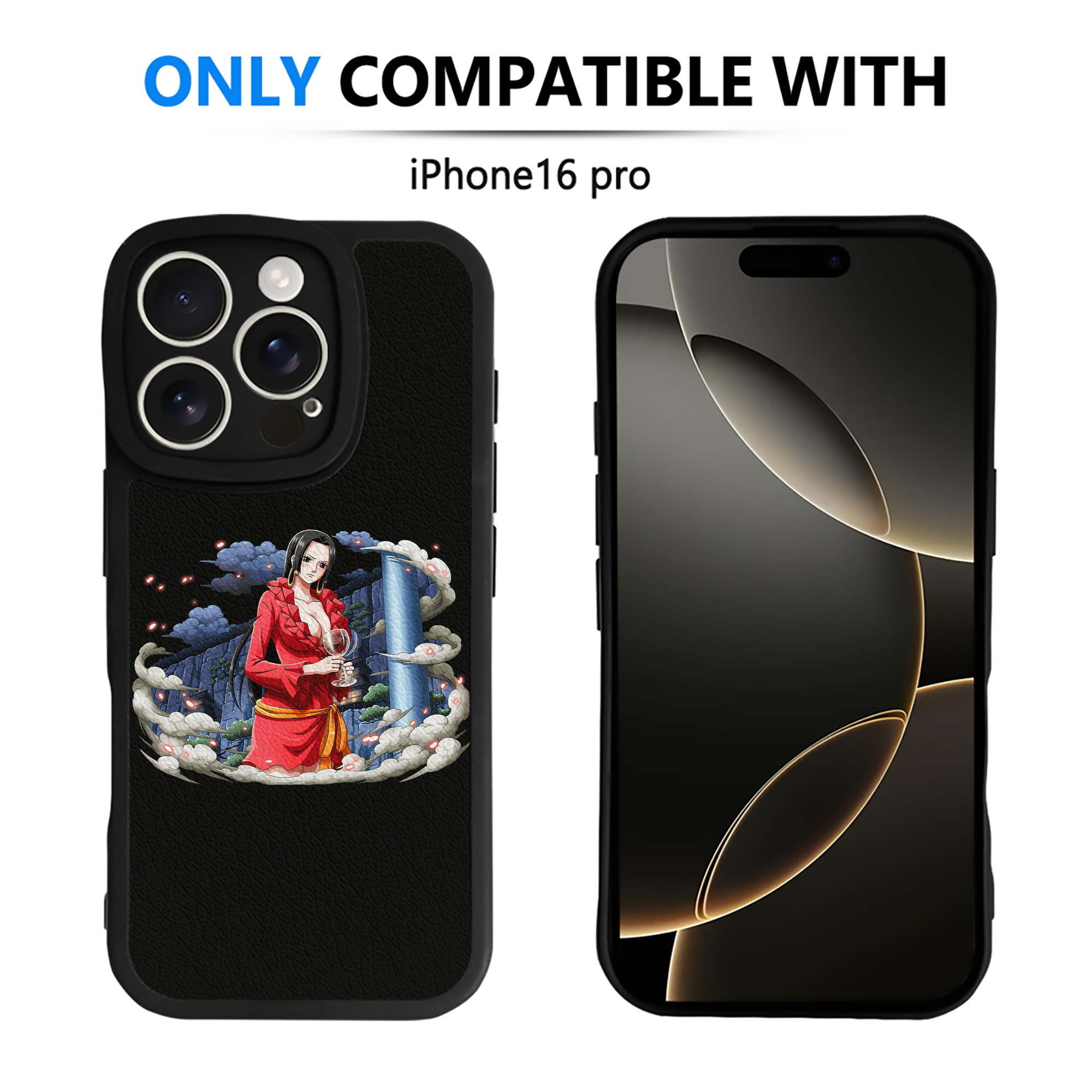 （画像用） ワンピース ボア・ハンコック ONE PIECE Boa·Hancock 【iPhone 16シリーズ対応】シリコンスマホケース（レザー調） 材質：シリコン